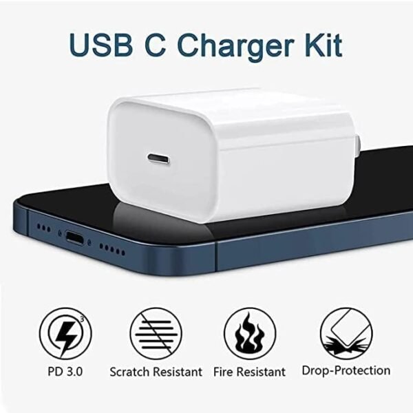 20 W PD 3 A Mobile Charger with Detachable Cable (White, Cable Included) - Image 2
